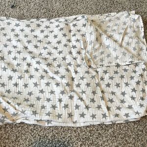 Baby Burp Cloth/Blanket White/Grey stared
